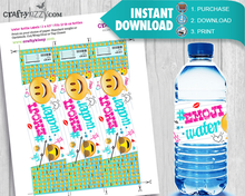 EMOJI Water Bottle Labels Birthday Party Printable Labels DIY Party Favor Decoration INSTANT DOWNLOAD - CraftyKizzy