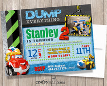 Construction Pool Party Birthday Invitation - Boy Construction Birthday Party -  Invitations - CraftyKizzy