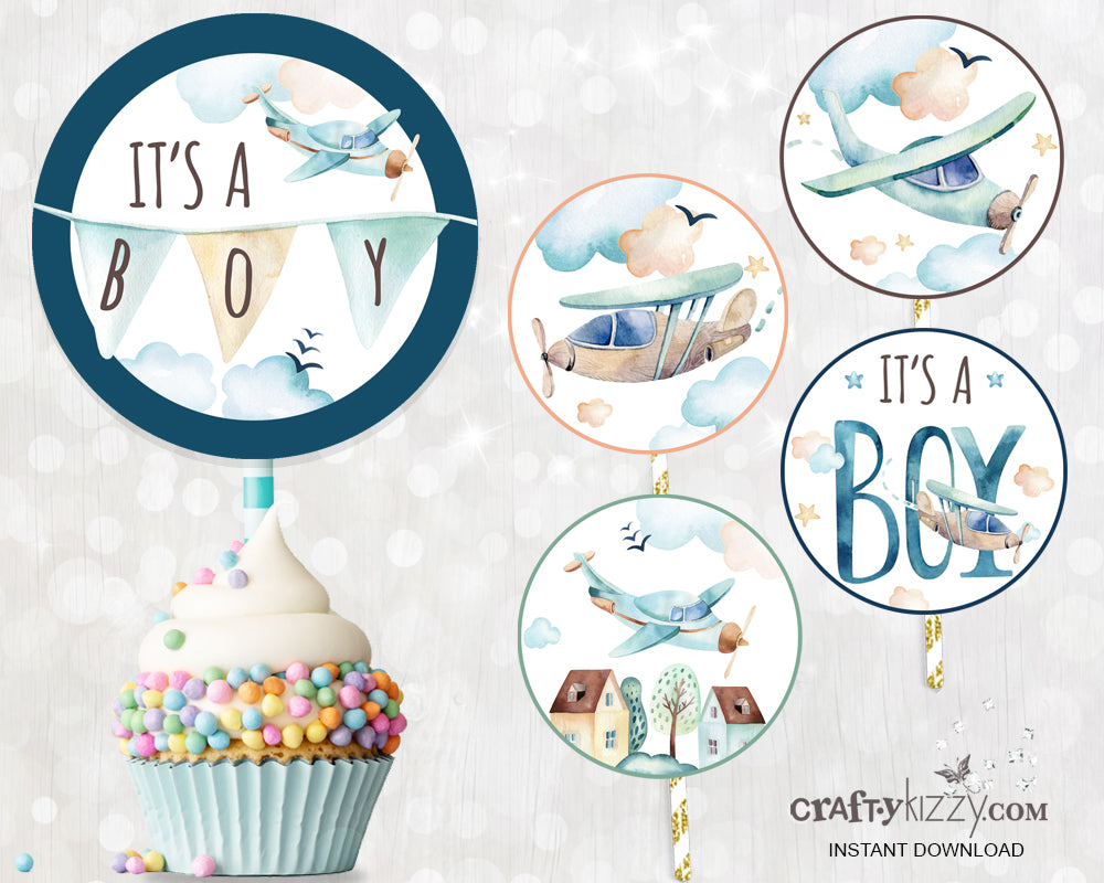 It's A Boy Cupcake Toppers