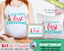 Baby Bump's First 1st Christmas Maternity Shirts Iron On Printable - Pregnancy Announcement Shirt Outfit - Preggers Instant Download - CraftyKizzy