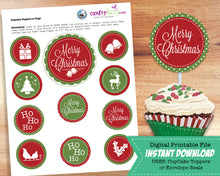 Christmas Cupcake Toppers - Holiday Envelope Seals - Christmas Party Favors - INSTANT DOWNLOAD - CraftyKizzy