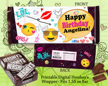 Emoji Hershey Kisses Stickers - Printable Emoji Birthday Candy Labels - Valentines Day Emoji Party Favors - INSTANT DOWNLOAD - CraftyKizzy