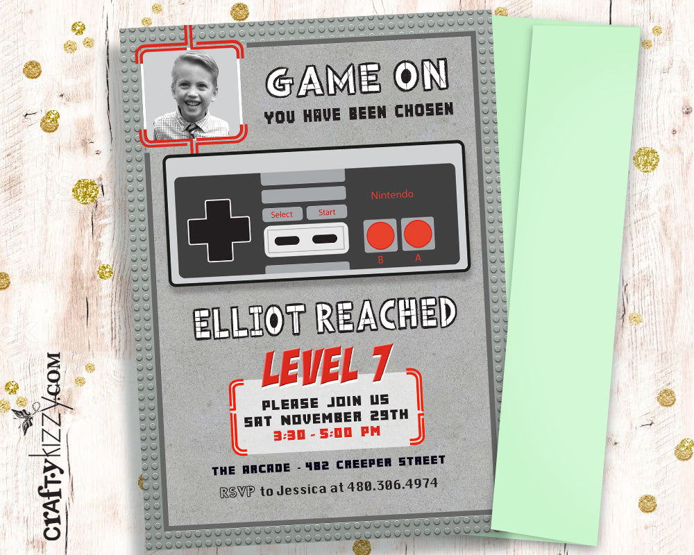 nintendo-boy-birthday-invitation-video-game-party-invitations-gaming-party-arcade-invite-tween-birthday-invitation-craftykizzy