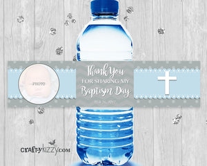 Baptism Water Bottle Wrapper - Christening Labels - First Holy Communion Party Favors - Digital Label File - Personalized - CraftyKizzy