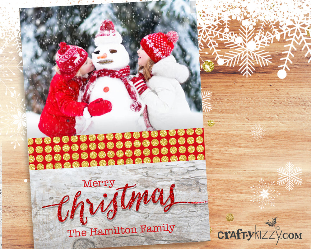Merry Christmas Photo Greeting Card - Christmas Holiday Card - Custom Photo Card  Personalized - CraftyKizzy