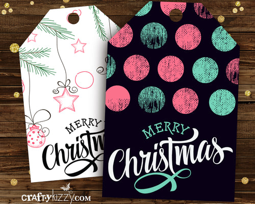 Merry Christmas Favor Tags - Modern Holiday Tags - Hang Tags - Holiday Gift Tags INSTANT DOWNLOAD - CraftyKizzy