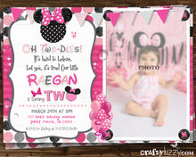 Oh Twodles Red Minnie Mouse Second Birthday Girl Invitation - Mouse Ears 2nd Birthday Invitation - CraftyKizzy