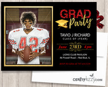 Red and Gold Graduation Invitation - High School Grad or College Grad Invitations - Your Chose of Colors - CraftyKizzy