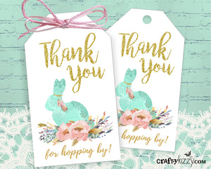First Birthday Invitation - Our Little Bunny Invitations - Boho Easter Party - Printable Floral Invitations
