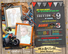 Dirt Bike Joint Birthday Invitation - Boy Monster Truck Sibling Birthday Invitations - Boys Invitations - CraftyKizzy