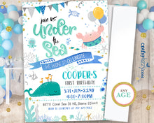 First Birthday Ocean Invitation - Sea Animal Invitations - Under The Sea Party - Nautical