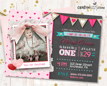 Valentine's Day First Birthday Invitation