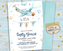 Airplane It's a boy baby shower invitation