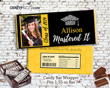 Mastered It Graduation Party Gift - Candy Bar Graduation Wrappers - Chocolate Bar Favors - College Party Favor Label - Masters Program Personalized - CraftyKizzy