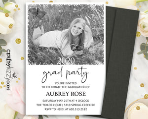 Modern Graduation Invitation - Senior Grad Announcement Card CraftyKizzy Modern Graduation Invitation - Senior Grad Announcement Card CraftyKizzy
