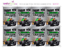 Monster Truck Thank You Tags - Orange and Green Monster Truck Party Favor Gift Tags - INSTANT DOWNLOAD - CraftyKizzy