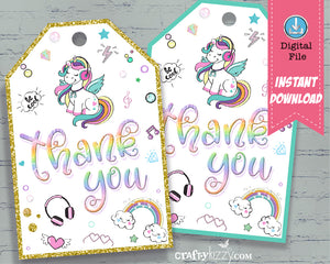 Unicorn Thank You Favor Tags