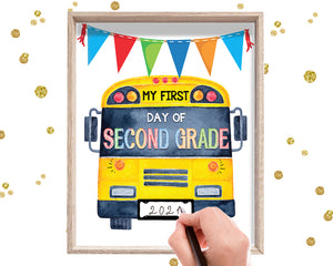 second grade photo prop sign