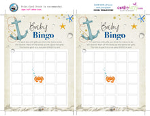 Nautical Baby Shower Bingo Game - Gender Neutral Baby Shower Bingo Cards - Under The Sea Baby Shower Games - Baby Shower Bingo Card - INSTANT DOWNLOAD