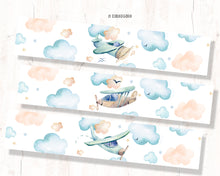 Airplane Baby Shower Napkin Ring - Plane Birthday Napkin Holders - Digital Up Up And Away Band - Printable Paper Wrappers