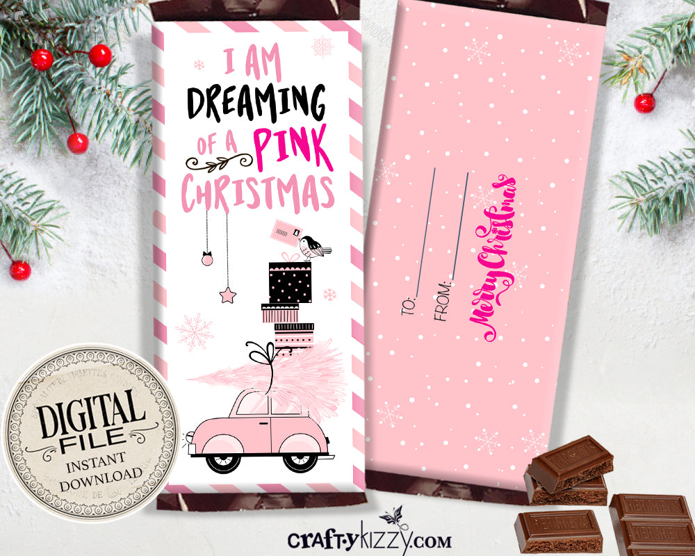 Dreaming of a pink christmas party favor