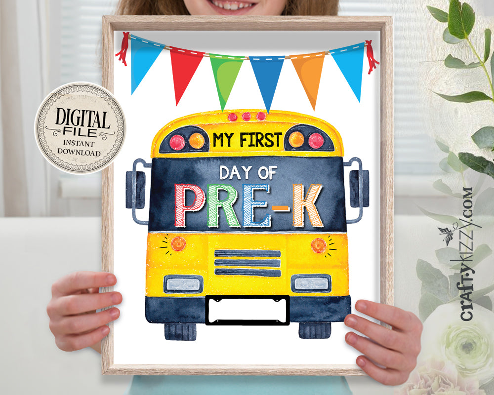 pre-k photo prop sign first day of school