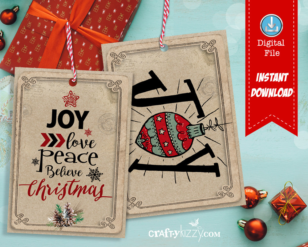 Christmas Holiday Gift Tag- Printable Christmas Gift Tags