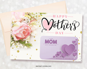 Mothers day printable gift card holder
