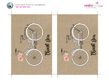 Bicycle Thank You Card - Printable Floral Thank You Cards - Beach Cruiser - INSTANT DOWNLOAD