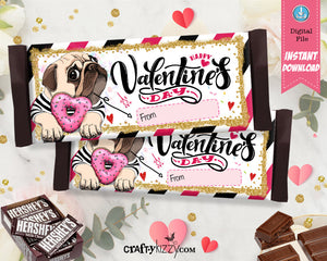 Pug Valentine Chocolate Wrapper