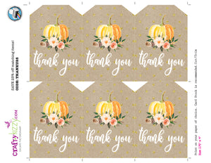Pumpkin Thank You Favor Tags - Pumpkin Wedding Favors - Pumpkin Baby Shower Tag - INSTANT DOWNLOAD - CraftyKizzy