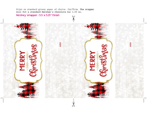 Merry Christmas Hershey Bar Labels