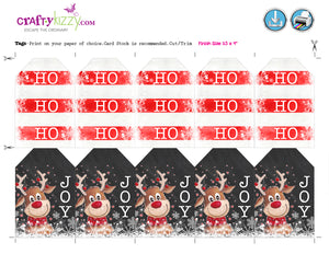 Christmas Favor Tags - Joy Holiday Tags - Ho Ho Ho Tags - Holiday Gift Tags - INSTANT DOWNLOAD - CraftyKizzy