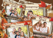Thanksgiving Photo Card - Printable Family Photo Card - Happy Thanksgiving Greeting Card - Thankful Blessed Rustic Distressed Vintage - CraftyKizzy
