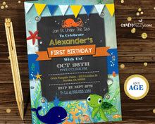 Under the Sea First Birthday Boy Invitation Sea Animal 1st Second Birthday Invitation - Ocean Invite - CraftyKizzy