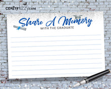 Share A Memory Blue and Silver Graduation Cards - Printable Party Favor - Graduation Games - INSTANT DOWNLOAD - CraftyKizzy