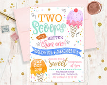 joint birthday ice cream invitations