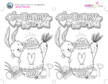 Kids Easter Bunny Coloring Card and Craft Printable Bunny Craft for kids - Colorable Greeting Card - INSTANT DOWNLOAD - CraftyKizzy