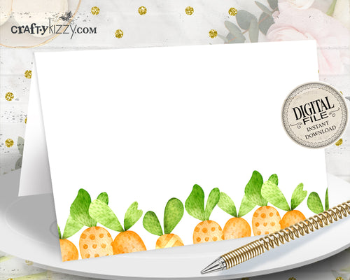 Easter Table Tent - Printable Spring Food Tents - Baby Shower Carrot Label - Birthday Place Cards - Buffet Card - INSTANT DOWNLOAD