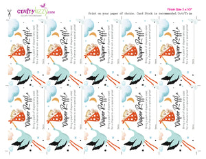 teddy bear diaper raffle tickets