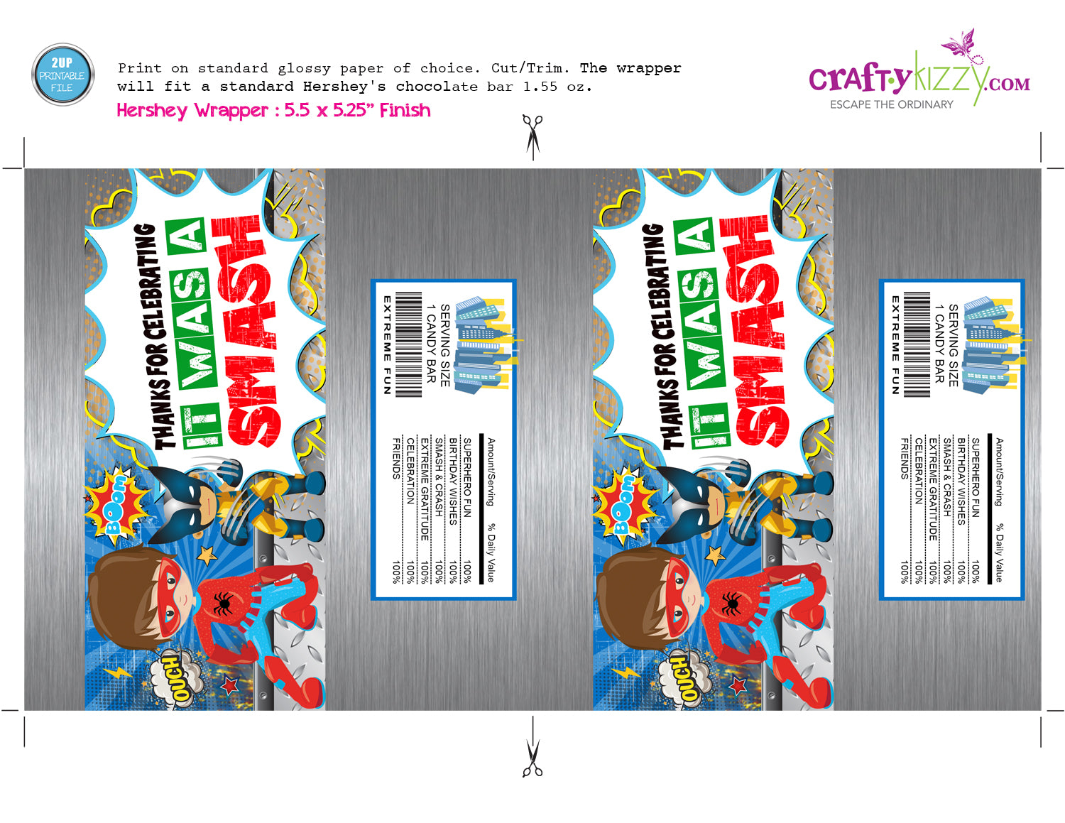 FREE Printable Avengers Hershey's Kisses Stickers