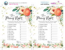 Peaches Baby Shower Price Is Right Game - Sweet Peach Baby Shower Game - A Little Peach Printable Shower Game Card - INSTANT DOWNLOAD