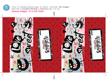 Monster Valentine's Day Candy Bar Wrapper - Doodle Valentines Candy Wrapper - Printable Classroom Favors - Teacher Gift - INSTANT DOWNLOAD