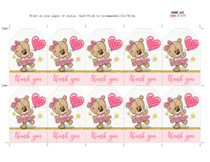 Teddy Bear Baby Shower Tags