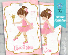 Pink Ballerina Thank You Tags