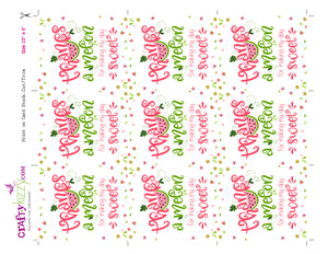 Watermelon Thank You Favor Tag - Baby Shower Thanks A Melon Tags - Pink Watermelon Birthday Thank You Favors - INSTANT DOWNLOAD