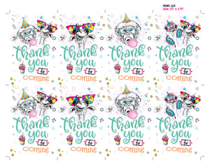 Party Animal Thank You Tags - Zoo Animal Thank You Tag - Calling All Party Animals - Wild Time - INSTANT DOWNLOAD