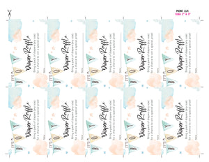 Baby Deer Diaper Raffle Sign - Fawn Baby Shower - Boy Woodland Deer Diaper Raffle Tickets  - Diaper Raffle Sign and Card Game - INSTANT DOWNLOAD