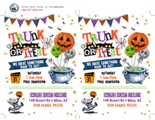 Trunk or Treat Halloween Invitation - Kids Trunk Or Treat Flyer - Children's Halloween Fall Festival Invitations - Church School Flyer