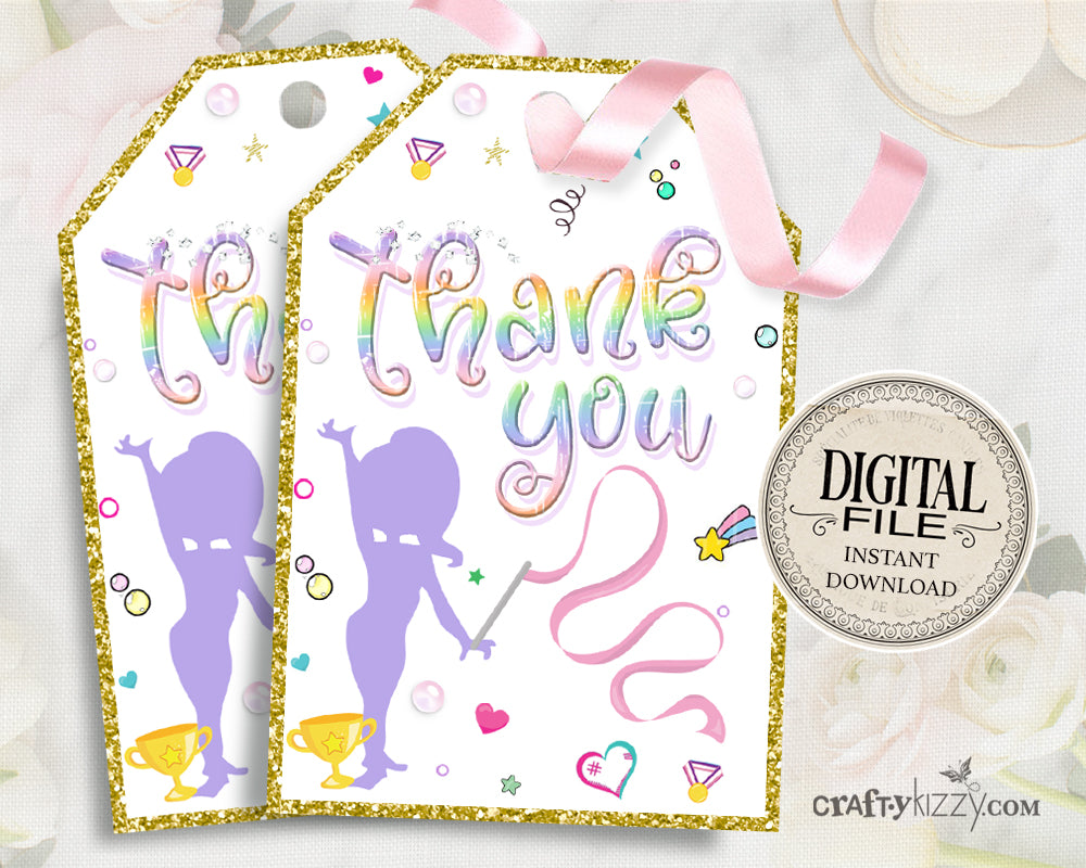 Unicorn Thank You Favor Tags - Silver Glitter Printable Rainbow Tag –  CraftyKizzy